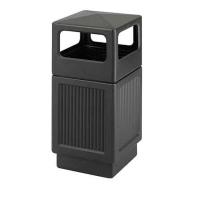 9YDH8 Waste Receptacle, Square, Black, 38 G