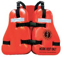 9YH17 Work Vest, Vinyl, Size Universal, Orange