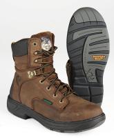 9YJ82 Work Boots, Pln, Mens, 8-1/2, Brown, 1PR