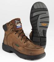 9YEM0 Work Boots, Pln, Mens, 8-1/2W, Brown, 1PR