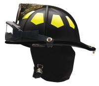 9YL75 Fire Helmet, Black, Traditional