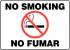 9G291 - No Smoking Sign, 10 x 14In, R and BK/WHT Подробнее...